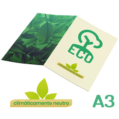 Diptico A3 papel ecológico natural