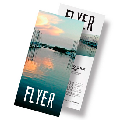 Flyers DL (105x210mm). Papel estucado mate o brillo 170 gr.